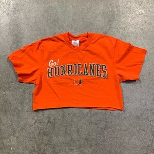 90s College Miami Hurricanes Crop Top TShirt